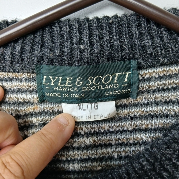 LYLE & SCOTT Vintage Men Crewneck Size XL 30% Wool Unisex Made In Italy - Picture 5 of 10